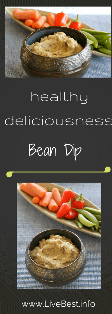 Bean Dip recipe | Buzz some beans and herbs to dip apples, peppers, jicama, carrots, snap peas. White Bean Dip is a friend to all! Healthy, vegetarian and easy. Real food naturally. www.LiveBest.info