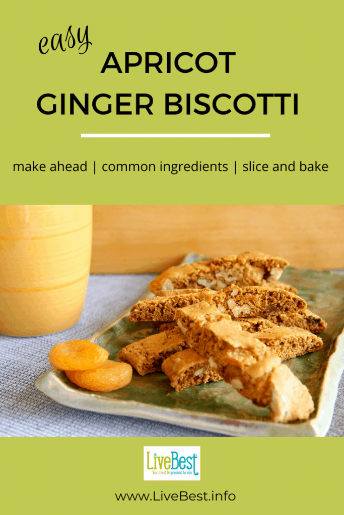 Apricot Ginger Biscotti on a plate