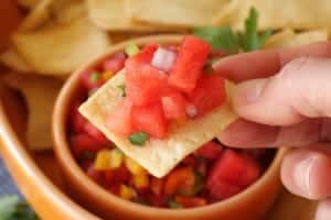 watermelon salsa bite