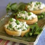 Ricotta Pea Crostini | This recipe is easy, fresh and taste great, plus ricotta is protein-rich. Breakfast, lunch, dinner or appetizer, this recipe works on any menu! www.LiveBest.info