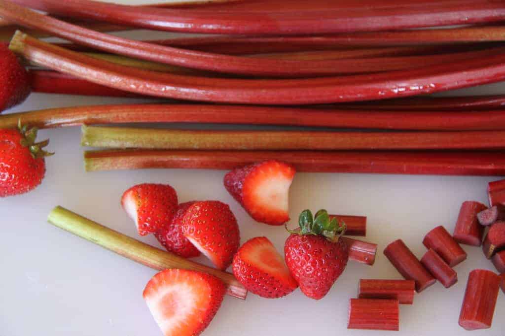 rhubarb and strawberries