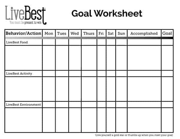 LiveBest Goal Worksheet
