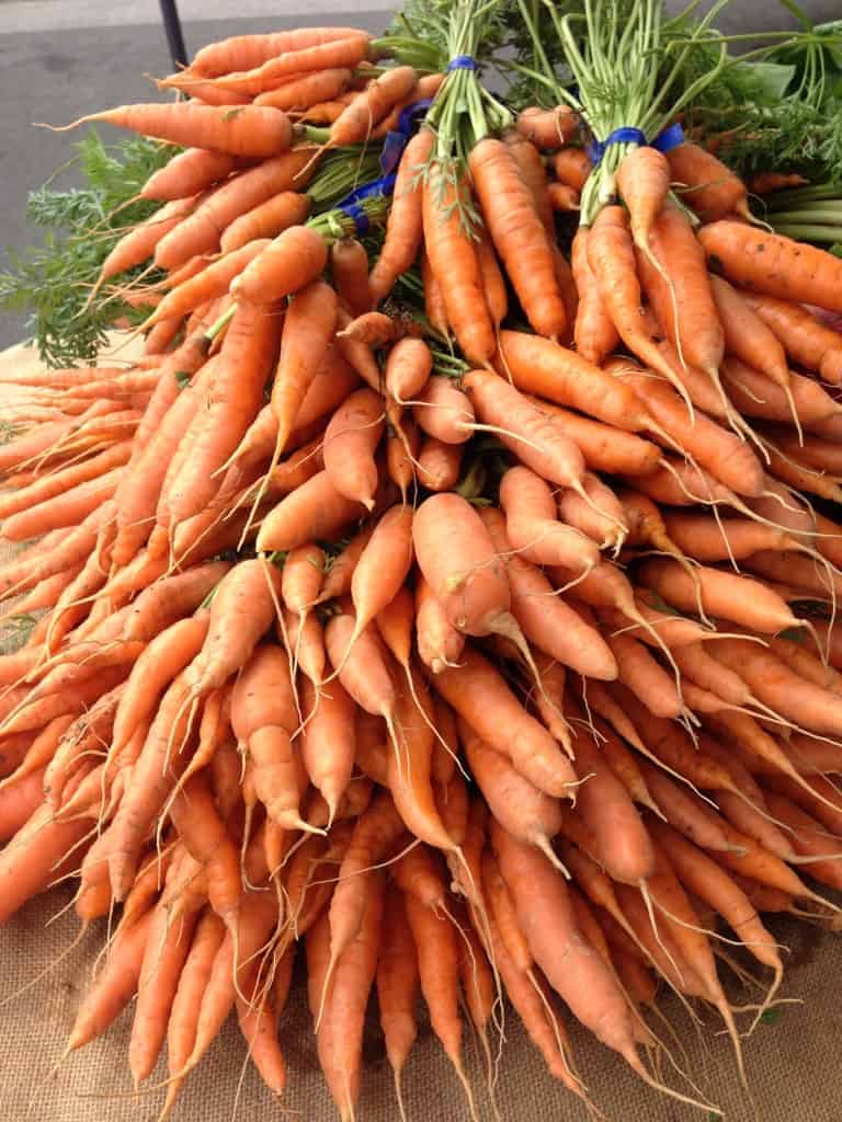 carrot bunches on a table