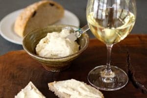 Fromage Fort  with a glass of wine and bread