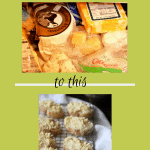 2 photos, 1 is a messy cheese drawer, the other is crostini with Fromage Fort