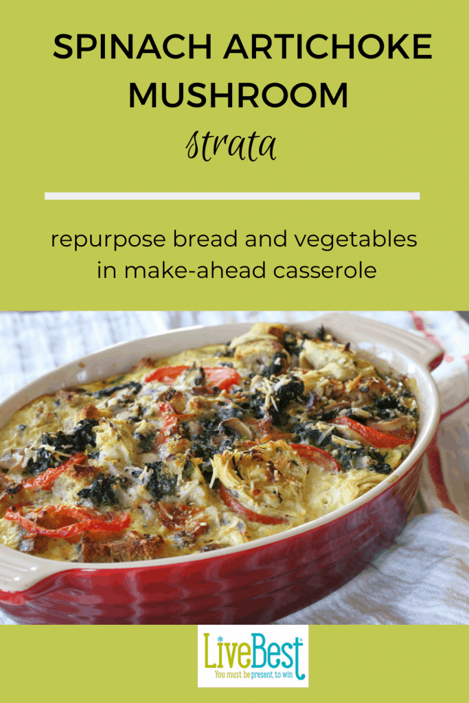 casserole filled with vegetable strata