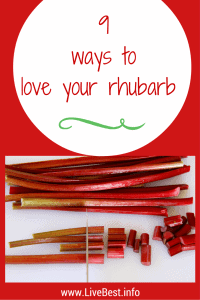 9 ways to love rhubarb | Don't you love that rhubarb can be sweet or savory? Rhubarb can be diced and added to muffins and breads, cooked into a jam, braised with chicken or meat stews, simmered into syrups or made into chutney. www.LiveBest.info