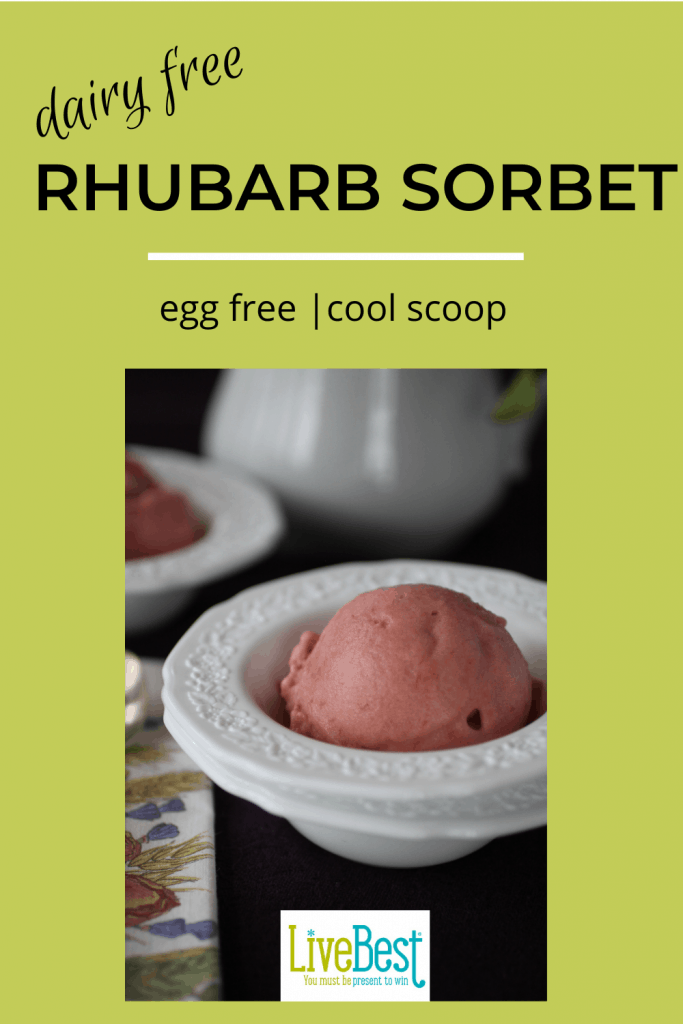 2 scoops of rhubarb sorbet in dishes