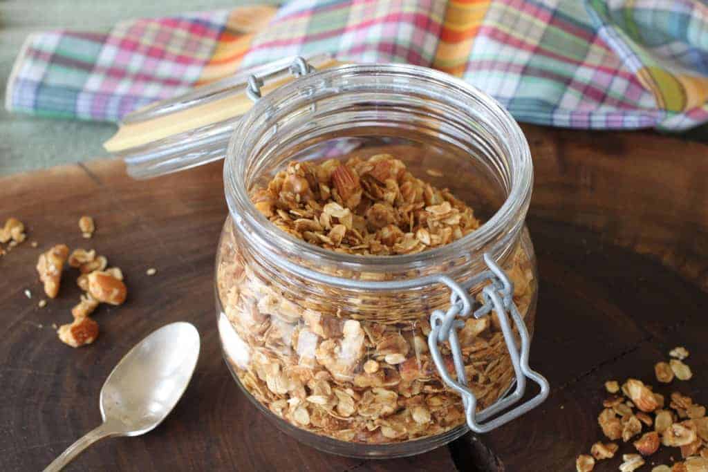 Ginger Orange Granola in a jar 