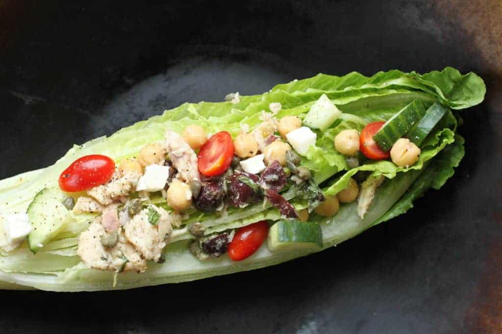 Greek Salad with Beans and Tuna recipe | Marinate the beans and tuna in the dressing for 15 minutes or overnight, however much time you have works. Then pour the every-bite-has-flavor ingredients over lettuce. www.LiveBest.info