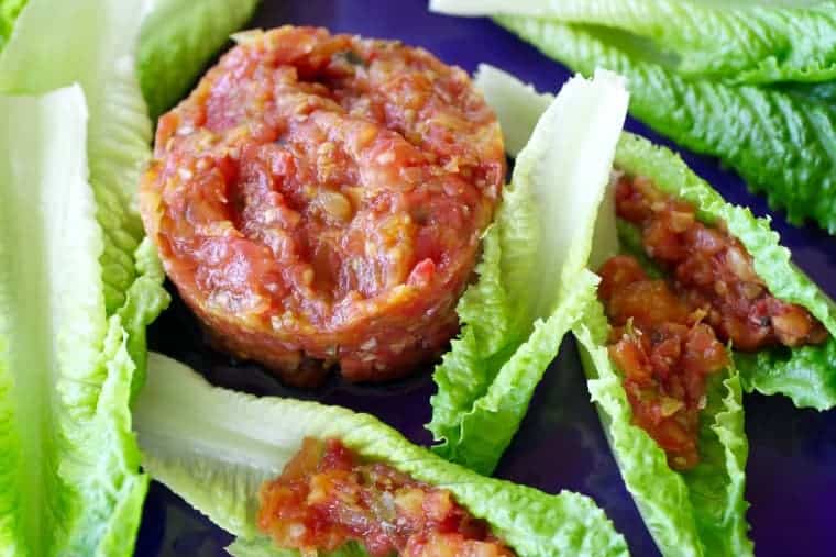 Tomato Tartare | Summery tomatoes in a delightful vegetarian appetizer. Real food naturally. www.LiveBest.info