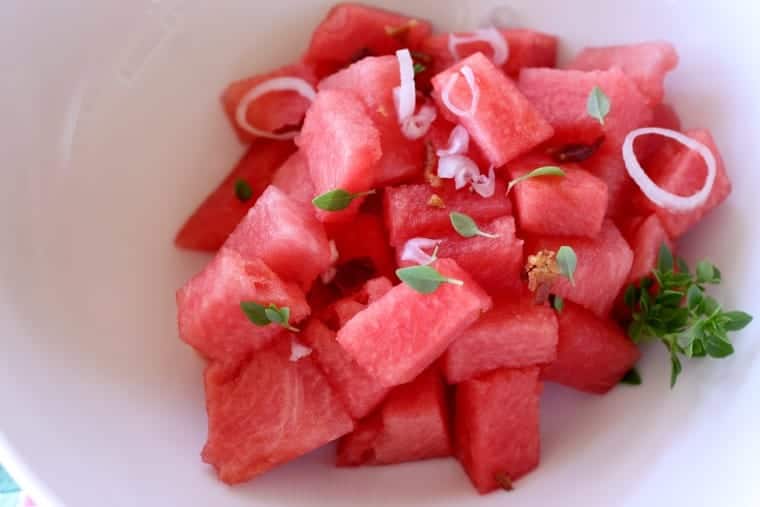Watermelon Salad with Soy Ginger Vinaigrette I love this refreshing, smoky, salty, and sweet salad! It hits all the right notes! www.LiveBest.info