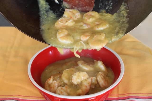 Mojito Shrimp poured in a bowl