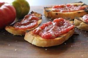 grilled tomato bread toast