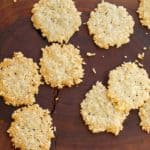 Parmesan Pepper Crisps on a board