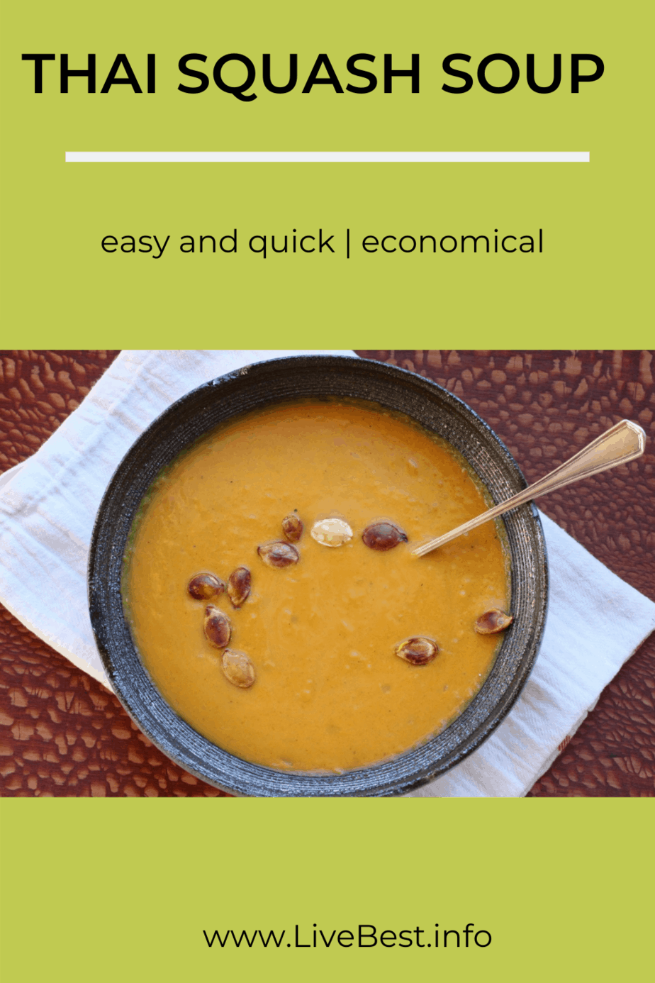 bowl to soup topped with squash seeds