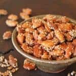 Scattered Honey Sesame Almonds and in a bowl