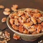 Scattered Honey Sesame Almonds and in a bowl