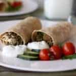 Gyros Breakfast Burritos recipe | I love this recipe because the ingredients are super flavorful. Plus it meets my nutrition recommendation that a breakfast include at least 3 foods groups. The beef, cheese, and yogurt add protein, the spices boost the antioxidants and with all that spinach, even Popeye would pull up a chair! www.LiveBest.info