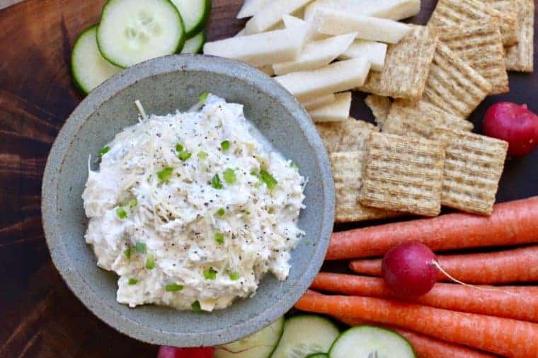 Artichoke Jalapeño Dip | A seriously delicious healthy dip! Buried in those artichoke hearts are lots of antioxidant power and the yogurt and Parmesan cheese supply protein and calcium. What's missing are the calories and fat. www.LiveBest.info