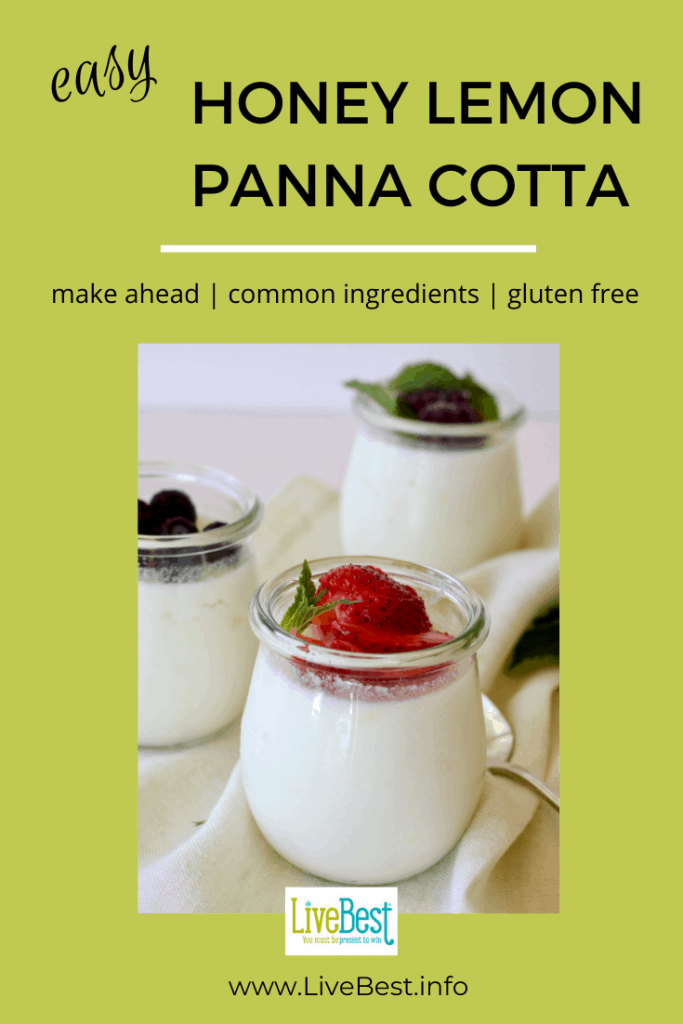 3 small jars filled with panna cotta and topped with berries