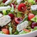 Cherry Herb Cheese Salad | Summery goodness with fresh cherries and herbs and creamy goat cheese. Every bite is scrumptious! www.LiveBest.info