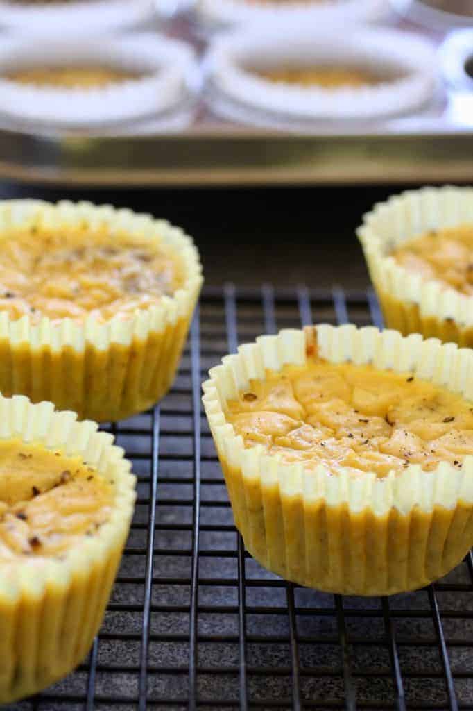 Green Chile Egg Muffins on cooling rack