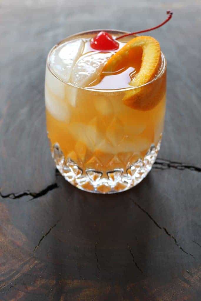 An Old Fashioned in high ball glass