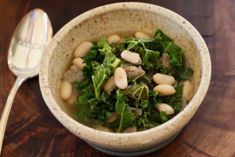 Kale Turkey Bean Soup | This hearty soup is easy to make and quick to fix comfort food. Full of fiber and flavor. www.LiveBest.info