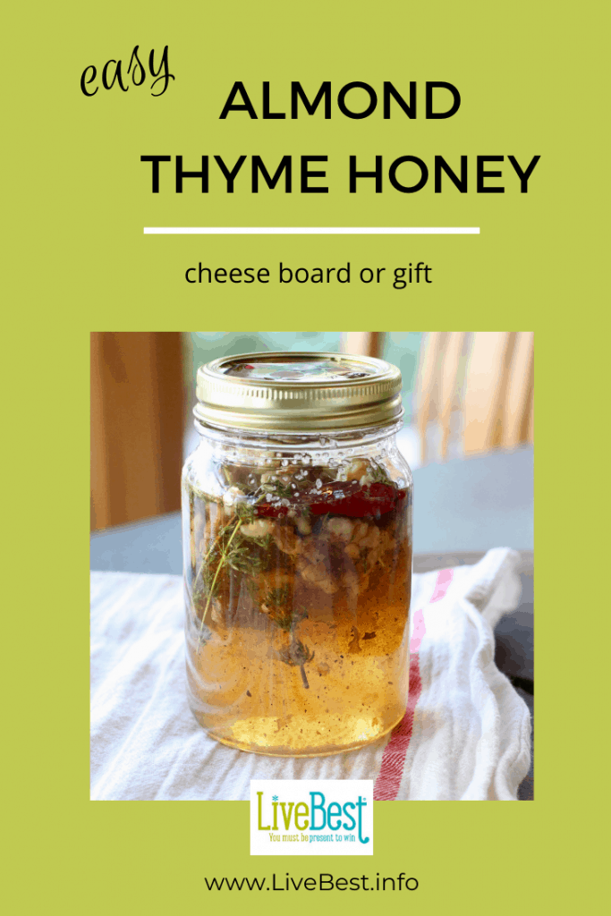 jar of almond thyme honey