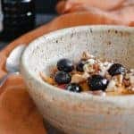 Pumpkin Spice Baked Oatmeal | Oats, pumpkin, walnuts and berries are baked into a hearty low sugar breakfast. Real food deliciously. www.LiveBest.info