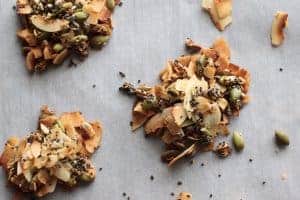 coconut seed clusters on parchment paper