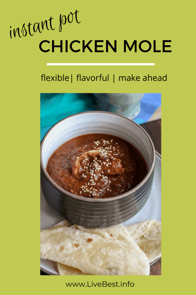 bowl of Chicken Mole with tortillas