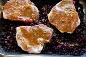 maple syrup, mustard, lemon, horseradish and rosemary marinade for Blueberry Pork Chop. www.LiveBest.info