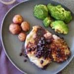 one pan blueberry pork chop dinner