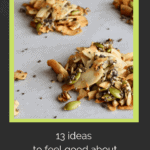 image of coconut seed clusters with a list of healthy office snack ideas