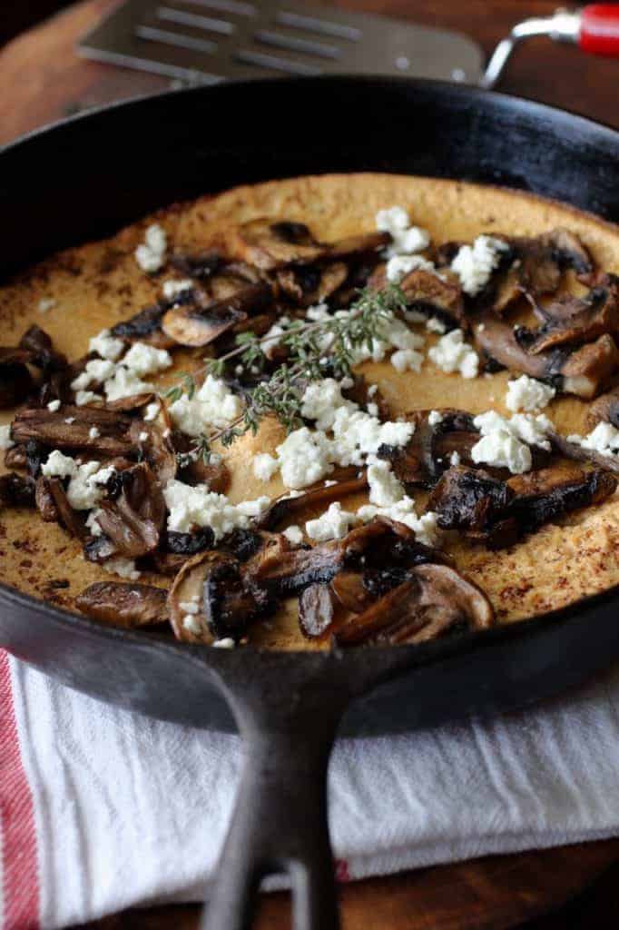 photo image mushroom goat cheese dutch baby