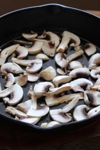 sautéed mushrooms in skillet