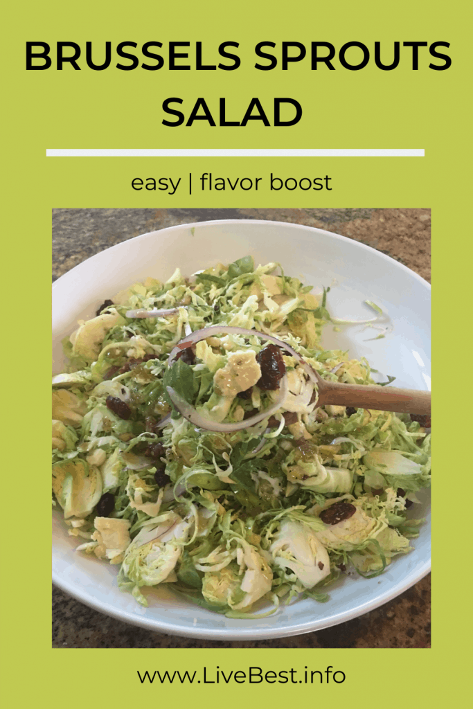 shaved Brussels sprouts with cranberries, blue cheese, red onion slices