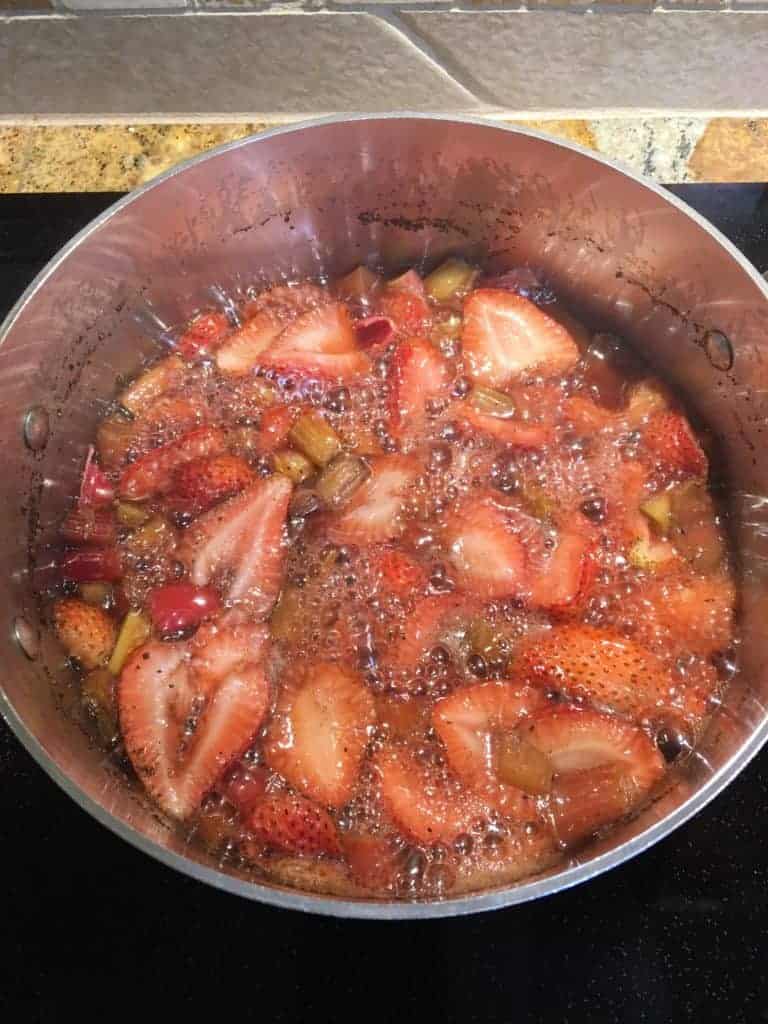 cooking fruit on stove