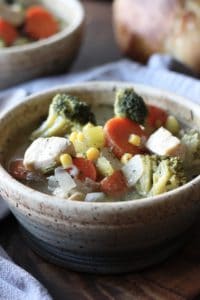 bowl of chicken vegetable soup