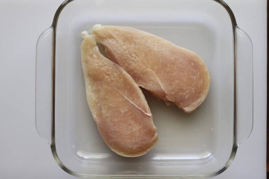 chicken breast cut in half