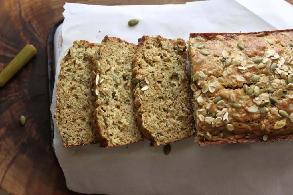 sliced olive oil zucchini basil bread