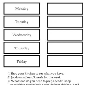 chart to help plan meals